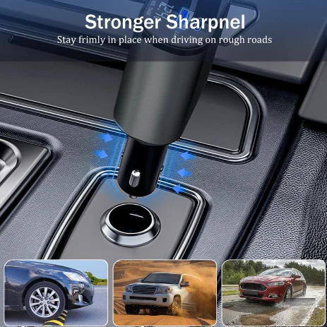 4 in 1 Retractable Car Charger with cable - Image 4