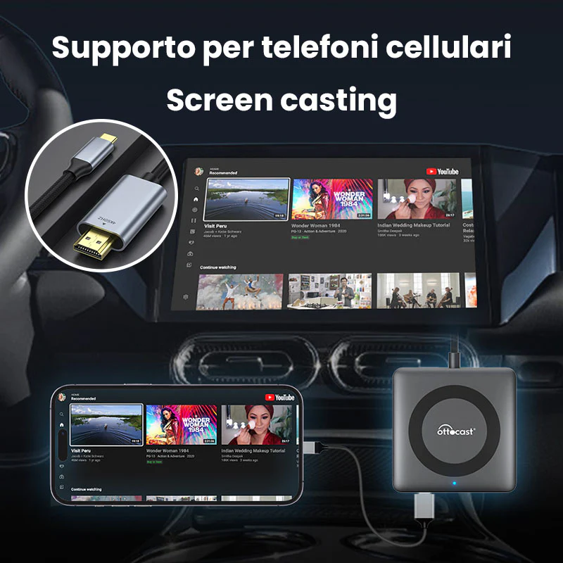 OTTOCAST® Car Tv Mate Max - Wireless CarPlay & Android Auto with HDMI Multimedia - Image 5