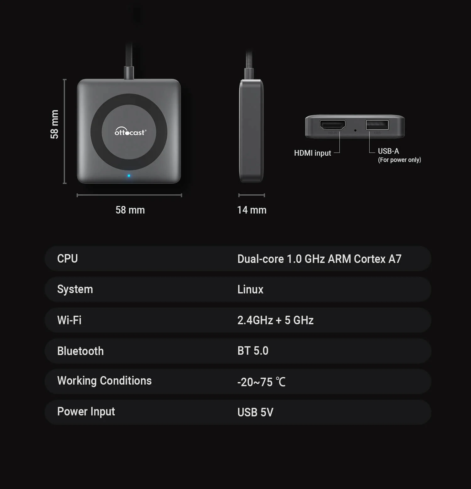 Ottocast® Car TV Mate Pro | Streaming HDMI + Fire TV Stick + Mirroring dello Schermo & Adattatore Wireless CarPlay Android Auto - Image 14