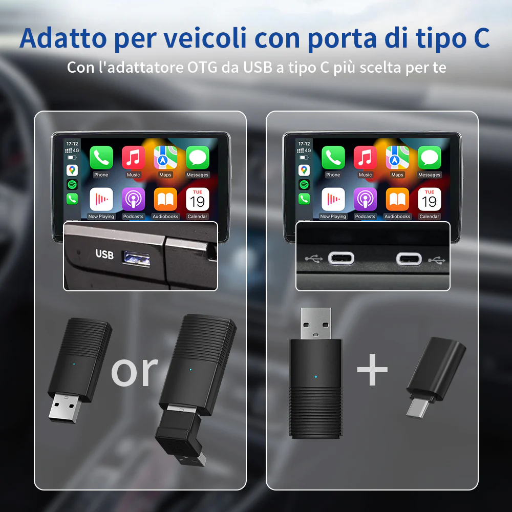 (🆕Sconto a Tempo Limitato) Ottocast®IT Mini Adattatore Wireless CarPlay/Android Auto - Image 3
