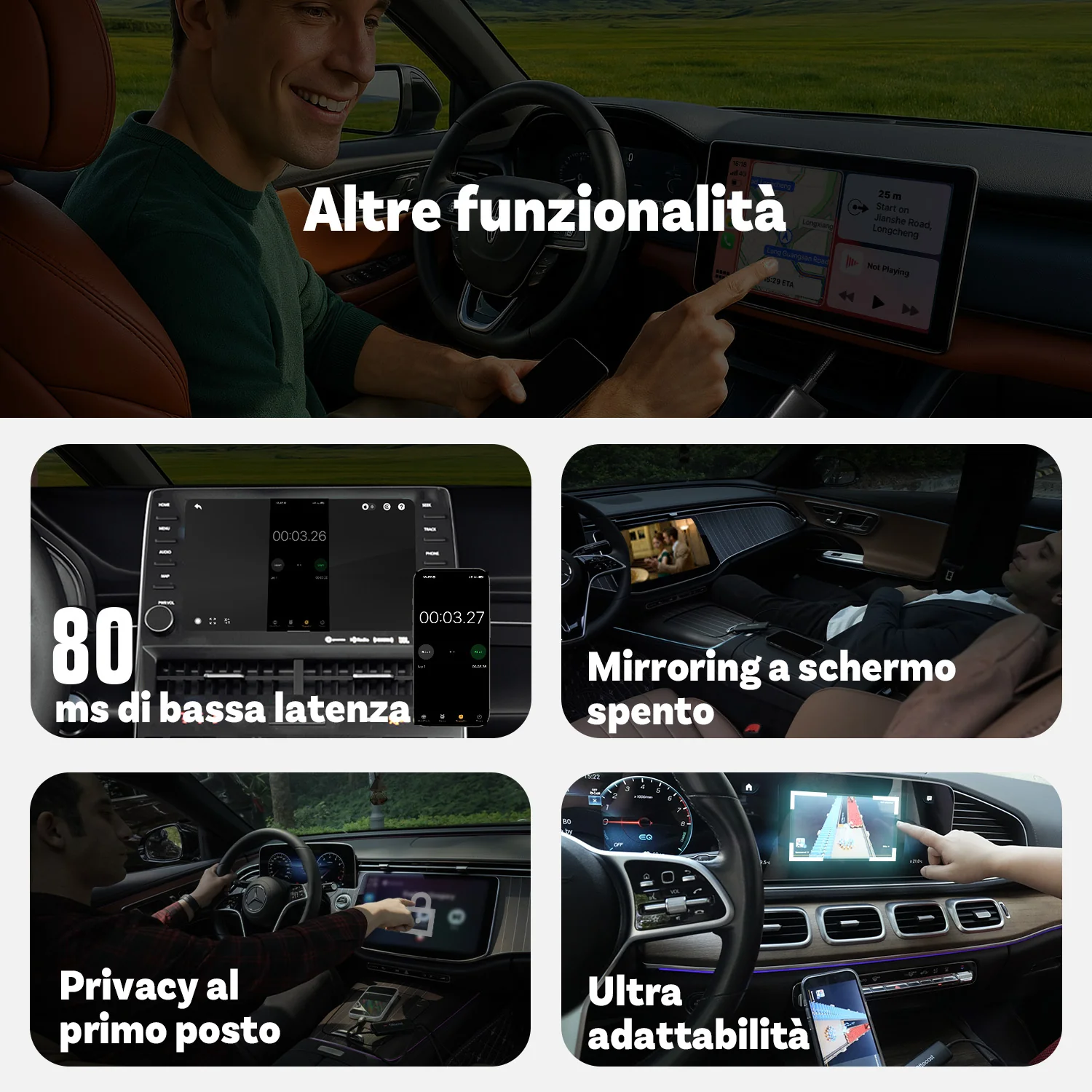 OTTOCAST® Mirror Touch Adattatore Wireless CarPlay - Image 10