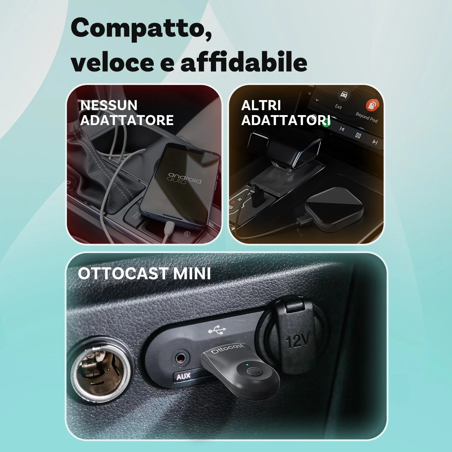 Ottocast Mini Wireless CarPlay/Android Auto Adattatore - Image 4