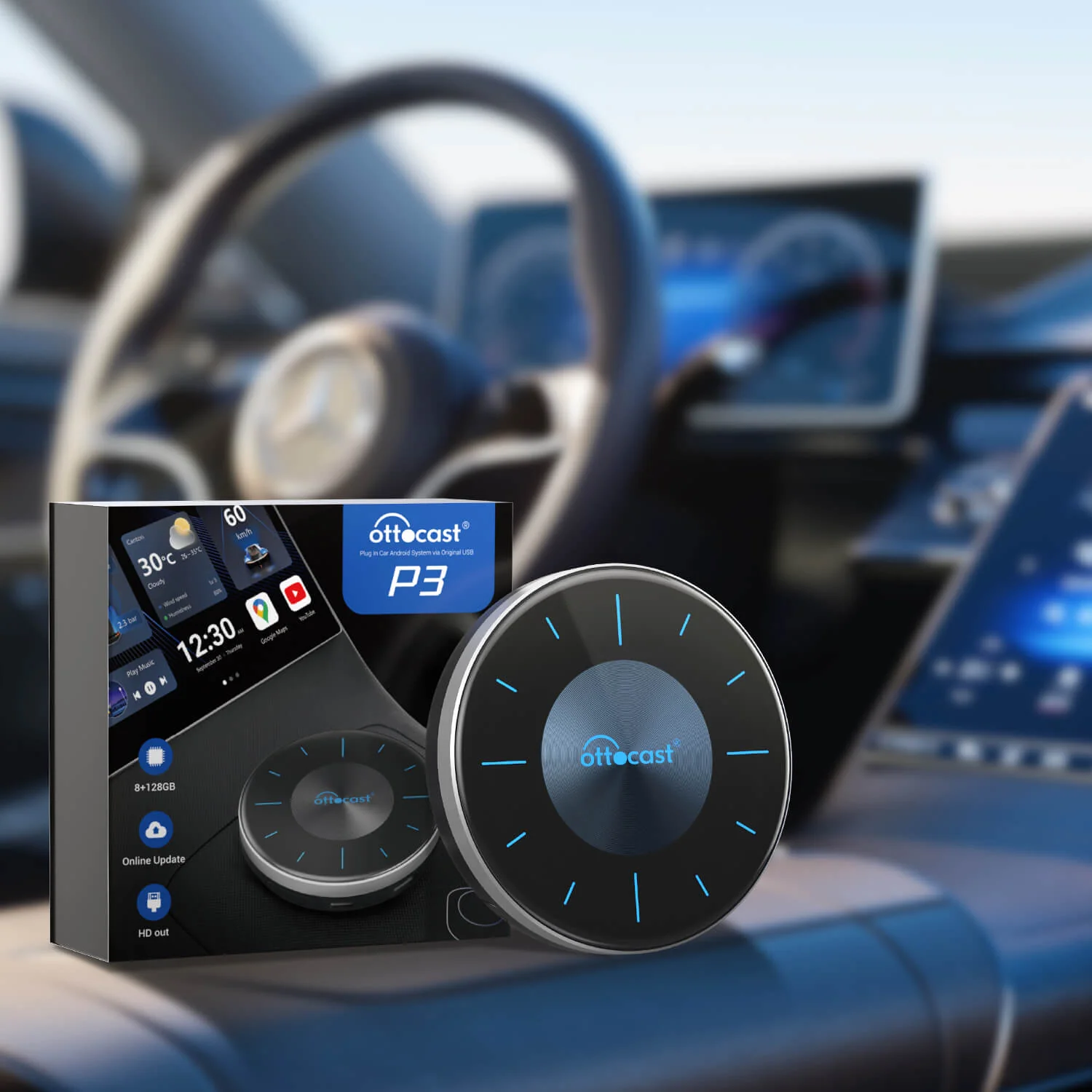 (🆕Offerta limitata nel tempo €100) Ottocast® OttoAibox P3 CarPlay AI Box - Image 3