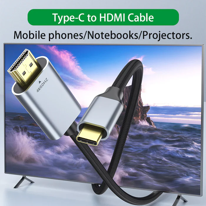 Type-C-HDMI Cable for iPhone 15 Series, MacBook Pro/Air, iPad Pro, Android Series - Image 3